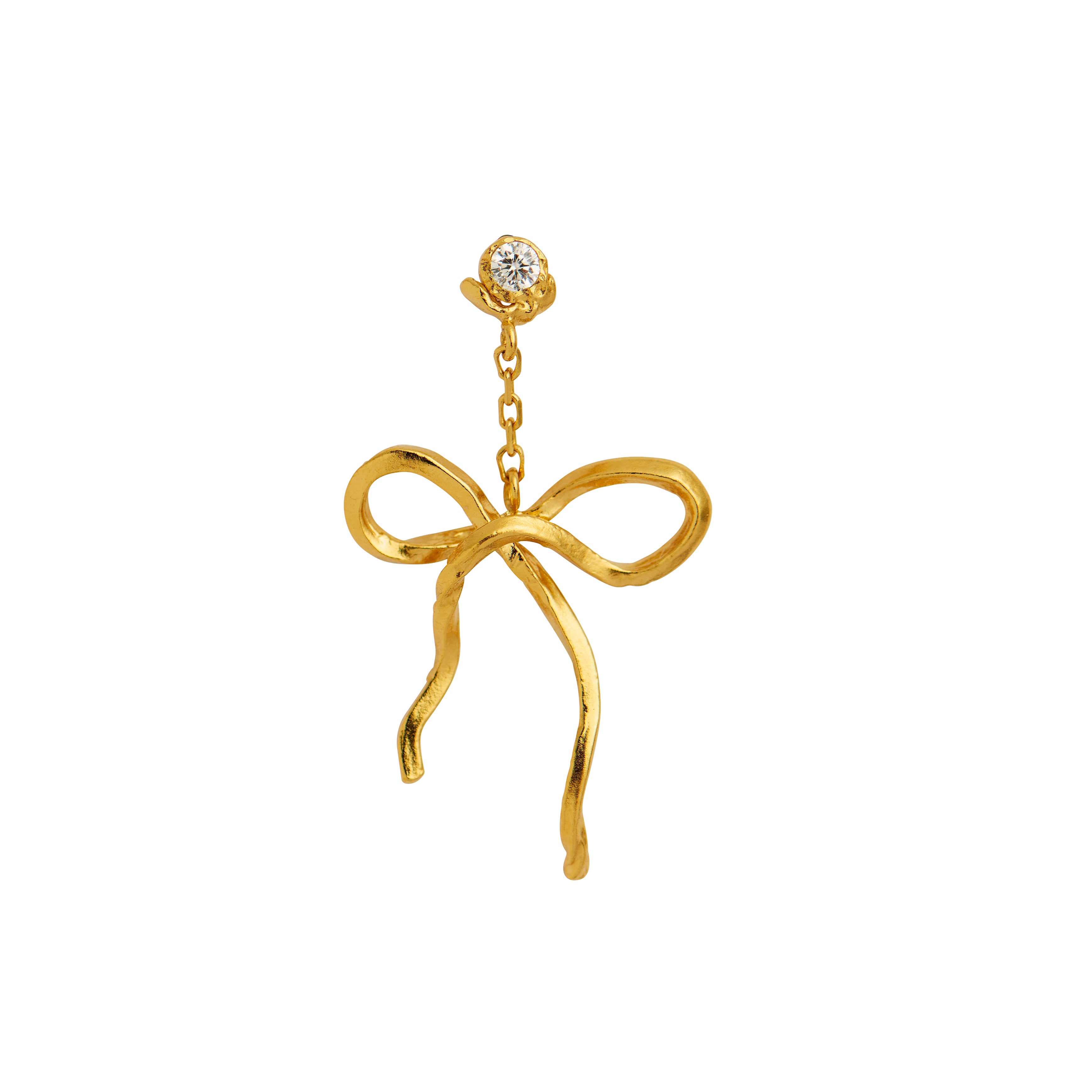 Dangling Flow Bow ørering - forgyldt